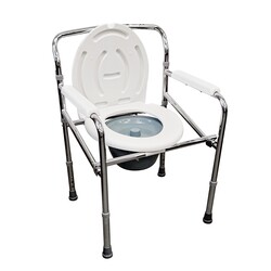 Кресло с санитарной оснасткой, без колес, регулируемое, металл хром (PR-770)