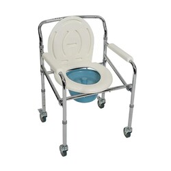 Кресло с санитарной оснасткой, с колесиками, регулируемое, металл хром (PR-771)