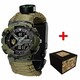 Годинник наручний Patriot 005 Тризуб золото Camo Green Паракордовий ремінець Army Green + Коробка (1201-0428)