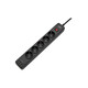 Мережевий фільтр 2E 5XSchuko із захистом від імпульсних стрибків напруги, 3G*1.5мм, 3*USB-A, 2м, black