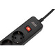 Мережевий фільтр 2E 5XSchuko із захистом від імпульсних стрибків напруги, 3G*1.5мм, 3*USB-A, 2м, black