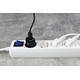 Сетевой удлинитель 2E 5XSchuko с выключателем, 3G*1.0мм, 3м, white (2E-U05ESM3W)