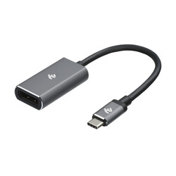 Адаптер 2E USB-C > DisplayPort, 0.2м, сірий (2E-W1404)