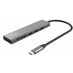USB-хаб Trust HALYX FAST 3USB+CARD READER USB-C ALUMINIUM (24191_TRUST)