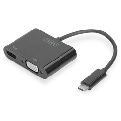 Адаптер Digitus USB 3.0 - HDMA+VGA Full HD, M/F, 0.15 м (DA-70858)
