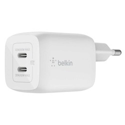Зарядное устройство сетевое Belkin 65Вт 2хUSB-С GAN PD PPS, белый (WCH013VFWH)