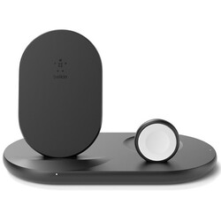 Зарядний пристрій бездротовий Belkin 3-in-1 Wireless Pad/Stand/Apple Watch iPhone/Watch/AirPods, чорний