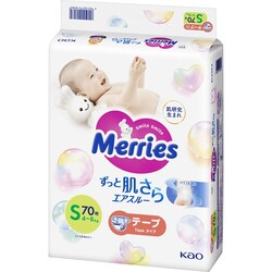 Подгузники Merries для детей S 4-8 кг 70 шт (4901301418982)