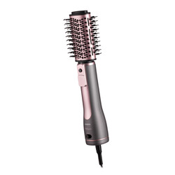 Фен-щітка ARDESTO Brush Pink Touch, 1200Вт, 2 швидкості, 2 темп. режими, LED-дисплей, функція іонізації , 4 насадки, сірий+ роже