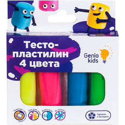 Genio Kids.  Н-р д/лепки  Тесто-пластилин 4цв TA1082 (4814723005800)