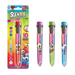 Scentos. Многоцветная ароматная шариковая ручка - ВОЛШЕБНОЕ НАСТРОЕНИЕ (10 цветов) (41250)