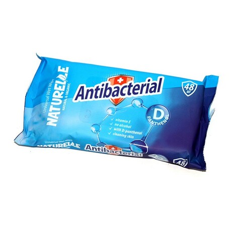 Naturelle. Вологі серветки Antibakterial з D- пантенолом 48 шт(4820207590212)