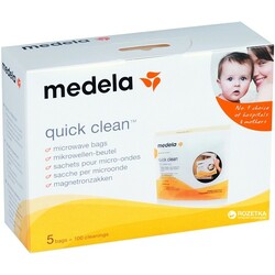 Medela. Пакеты Quick Clean Microwave Bags для паровой стерилизации в микроволновой печи 5 шт (761236
