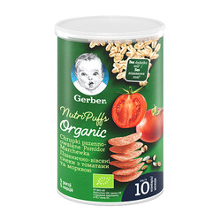 Gerber Organic. Органічні пшенично-вівсяні снеки з томатами і морквою 35 гр 10 міс.(311433)