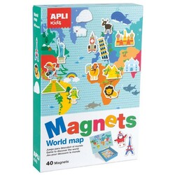 Apli Kids. Комплект магнітів : карта світу(8410782164944)