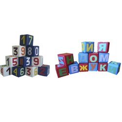 Tia - sport. Набір кубиків Маленький геній 22 елементи 20х20х20 см(sm - 0377)