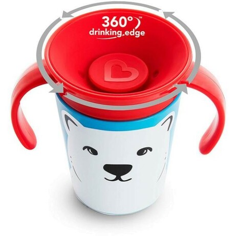 Munchkin. Чашка-непроливайка Miracle 360° Белый медведь, 177 мл (5019090517768)