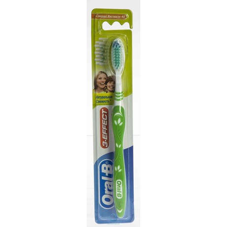 Oral-B. Зубная щетка 3 Effect Natural Fresh, 40 средняя 1+ (2808)