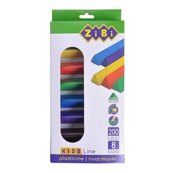 ZiBi. Пластилін 8 кольорів, 200 гр KIDS Line(4823078944016)