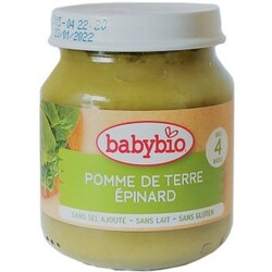 BABYBIO. Дитяче пюре з Органічної картоплі і шпинату з 4 місяців 130 г(3288130510454)