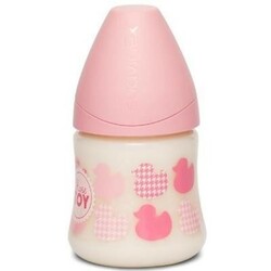Suavinex. Пляшка "Історії малюків", 150 мл, силіконова соска, середній потік, рожева (8426420048