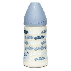 Suavinex. Пляшка "Історії малюків", 270 мл, силіконова соска, середній потік, рожева  (842642004