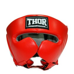 Thor. Шлем для бокса 716 L /Кожа / красный (7000339680549)
