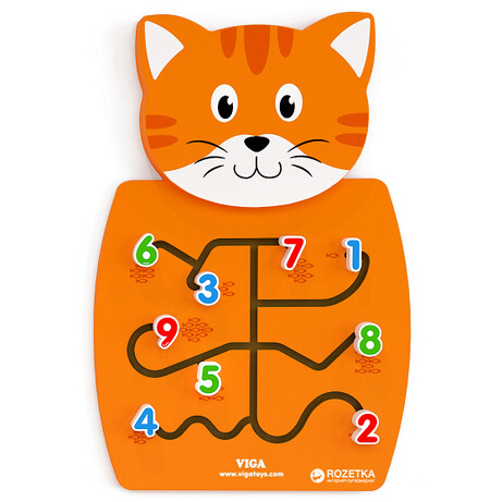 Viga Toys. Настенная игрушка  Котик с цифрами (6934510506766)