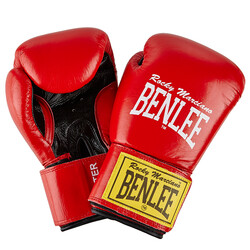 Benlee Rocky Marciano. Перчатки боксерские FIGHTER 12oz /Кожа /красно-черные (4250198481419)