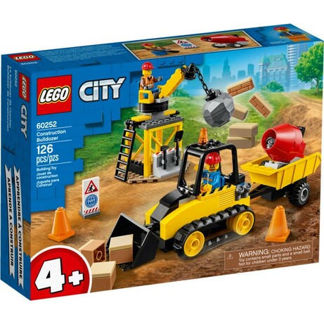 Lego. Конструктор  Будівельний бульдозер 126 деталей(60252)