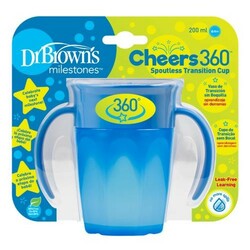 Dr. Brown's. Чашка 360° з ручками, 200 мл, колір блакитний, 1 шт. в упаковці(TC71004 - INTL)
