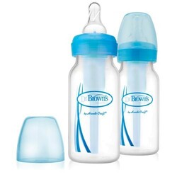 Dr. Brown's. Дитяча пляшка для годування з вузькою шийкою, 120 мл, блакитний, 2 шт. в уп (SB42405