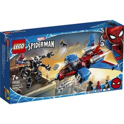 Lego. Конструктор  Реактивный самолёт Человека-Паука против Робота Венома 371 деталей (76150)