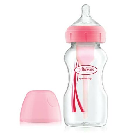 Dr. Brown's. Антиколиковая бутылочка для кормления с широким горлышком Options+, 270 мл Розовый (WB9