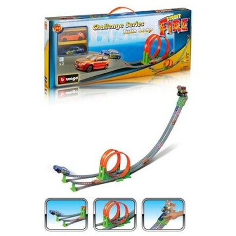 Bburago. Игровой набор Трек Скоростная петля (2 дорожки и 2 машинки) (18-30070)
