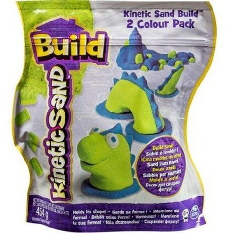Wacky Tivities. Песок для детского творчества Kinetic Sand Build (зеленый-227 г, голубой- 227г)(7142