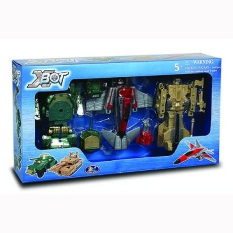 X - bot. Ігровий набір Робот-трансформер(15 см), Танк(зелений), Літак, Танк(82040R)